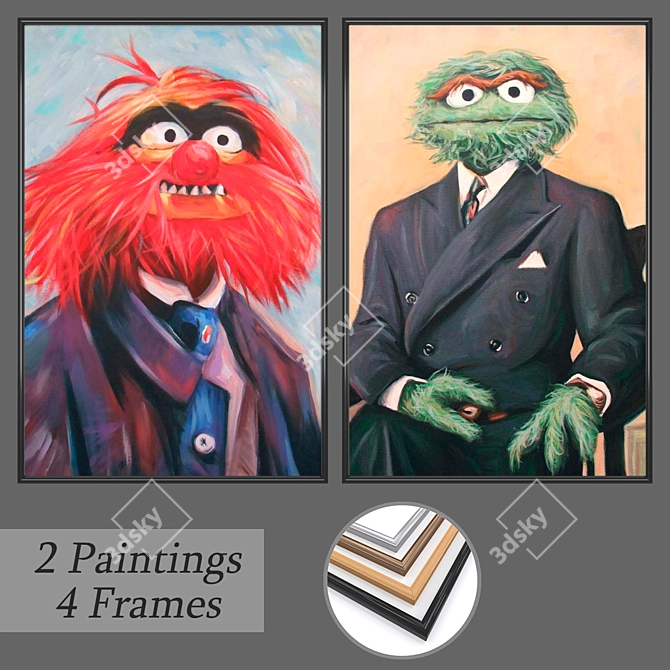 Multiframe Wall Art Set 3D model image 1