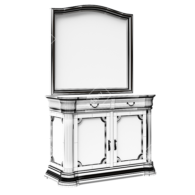 Elegant Neoclassic Drawer 3D model image 2