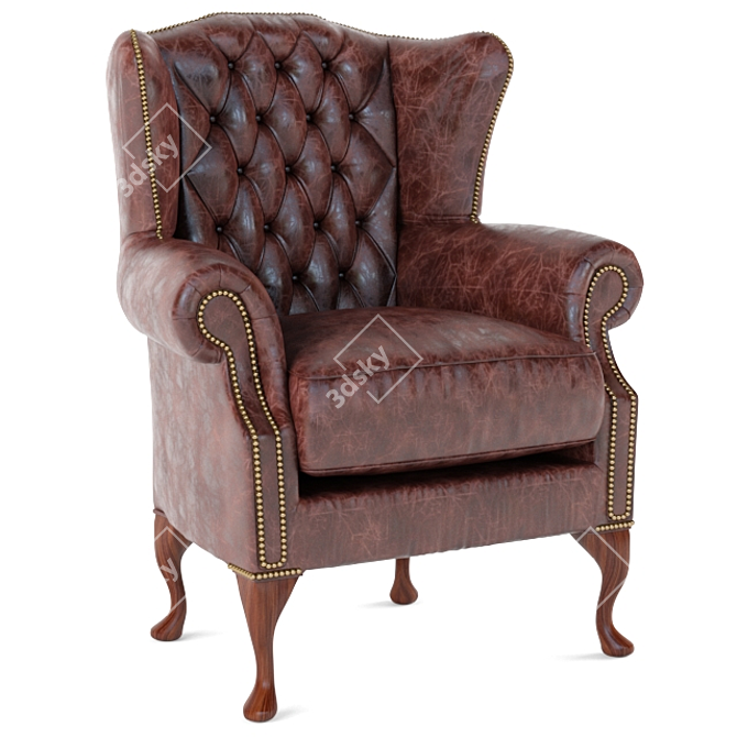 Elegant Queen Wing Chair 3D model image 1