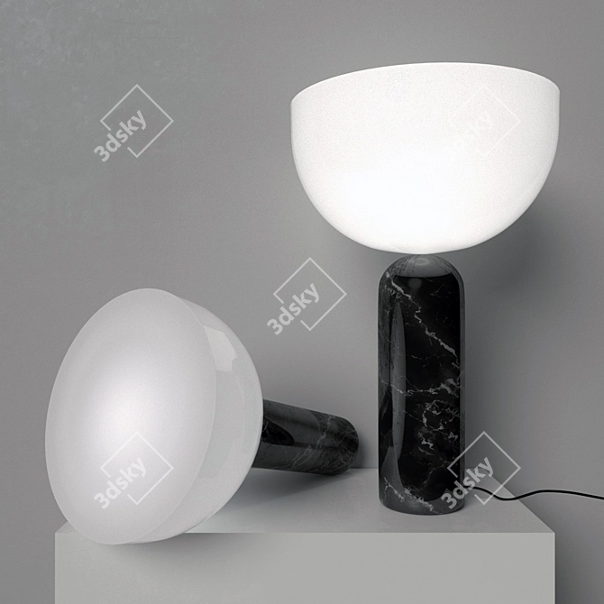 Elegant Balance: Kizu Black Marble Lamp 3D model image 2