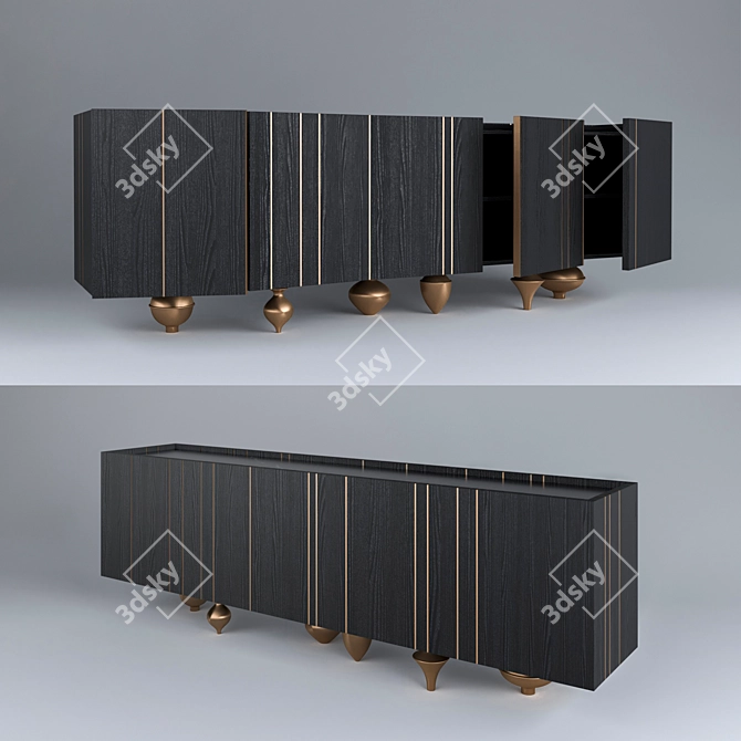 Sleek Black Chest: IL PEZZO Mancante 3D model image 1