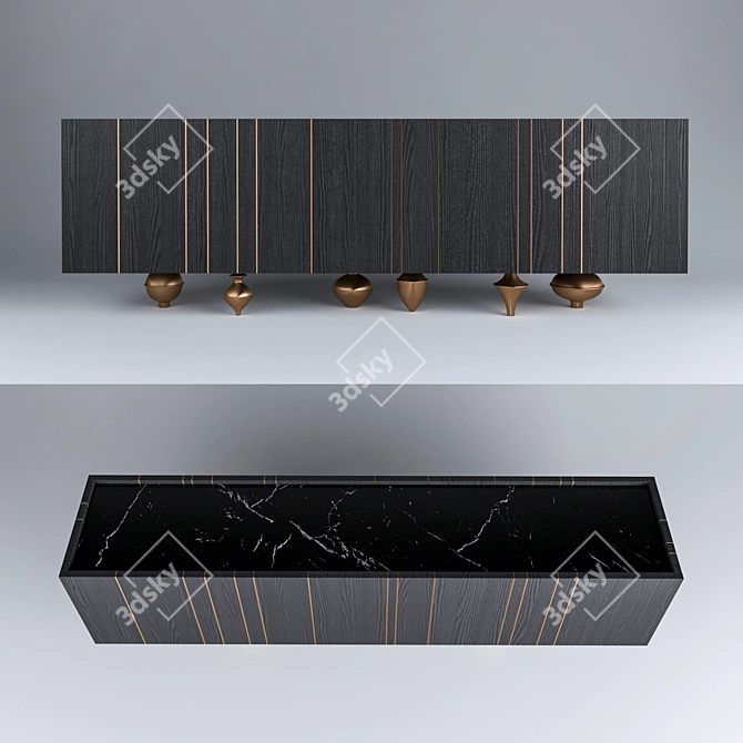 Sleek Black Chest: IL PEZZO Mancante 3D model image 2