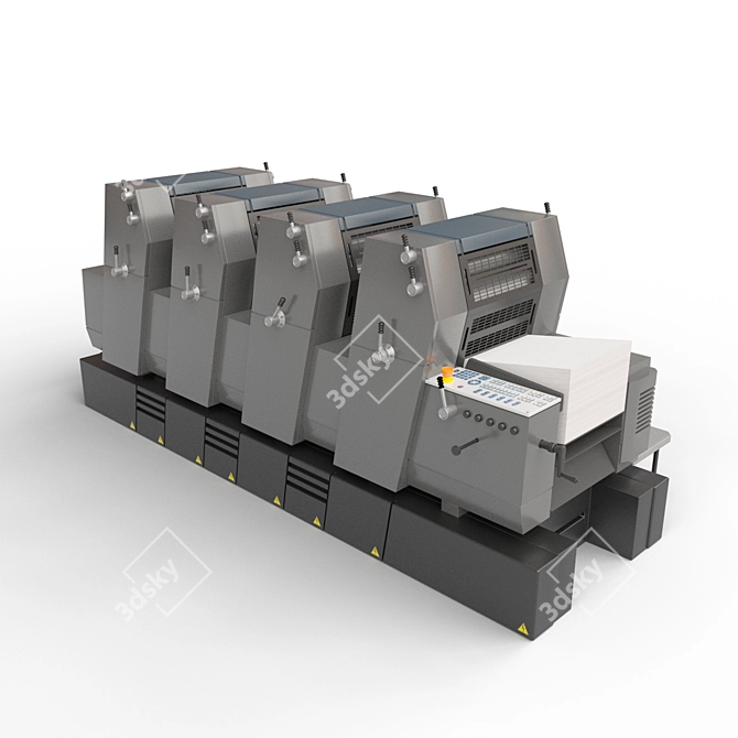 Heidelberg 4-Color Offset Printer 3D model image 1