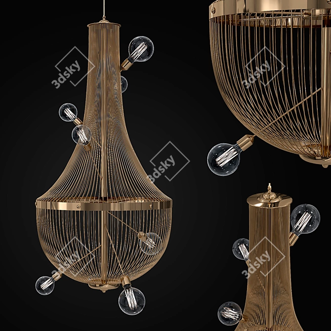 Luxury L´Chandelier: Exquisite Illumination by Boca do Lobo 3D model image 1