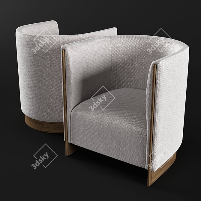 Elegant Adeline Armchair - Comfortable and Stylish 3D model image 1