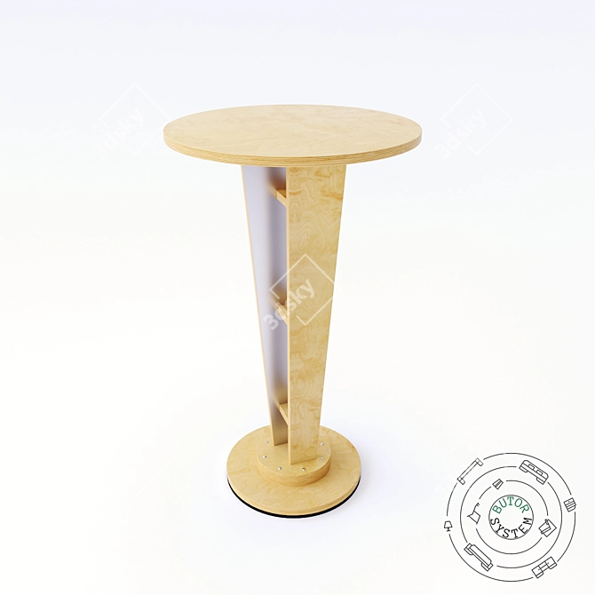 Sleek Birch Bar Table 3D model image 1