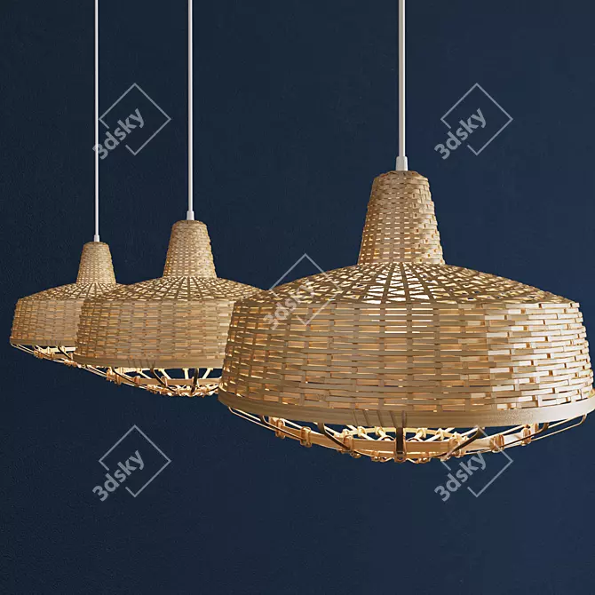 Vintage Industrial Hanging Lamp 3D model image 2