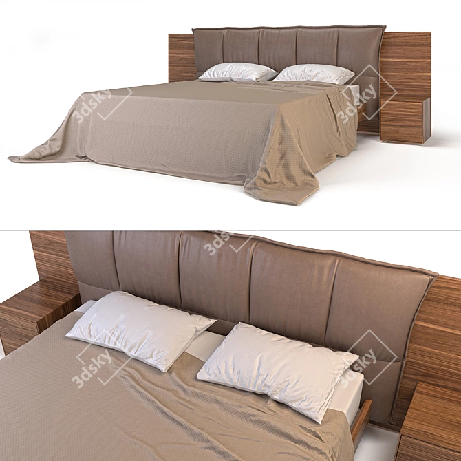 Hulsta Lunis Bed: German Luxury and Comfort 3D model image 1