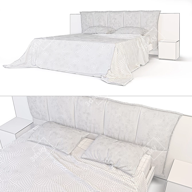 Hulsta Lunis Bed: German Luxury and Comfort 3D model image 2