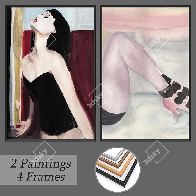 Modern Wall Art Set: No. 438 3D model image 1