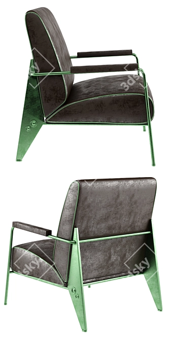 Title: Elegant High-Back Lounge Chair 3D model image 2