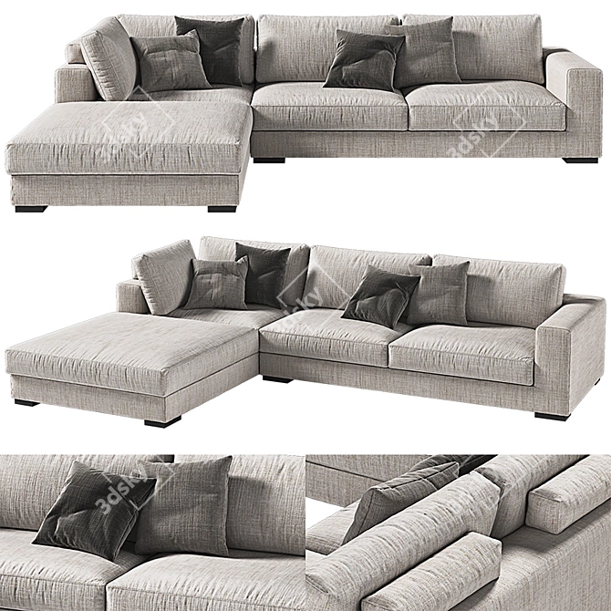 Sleek Swing Sofa: Modern & Spacious 3D model image 1