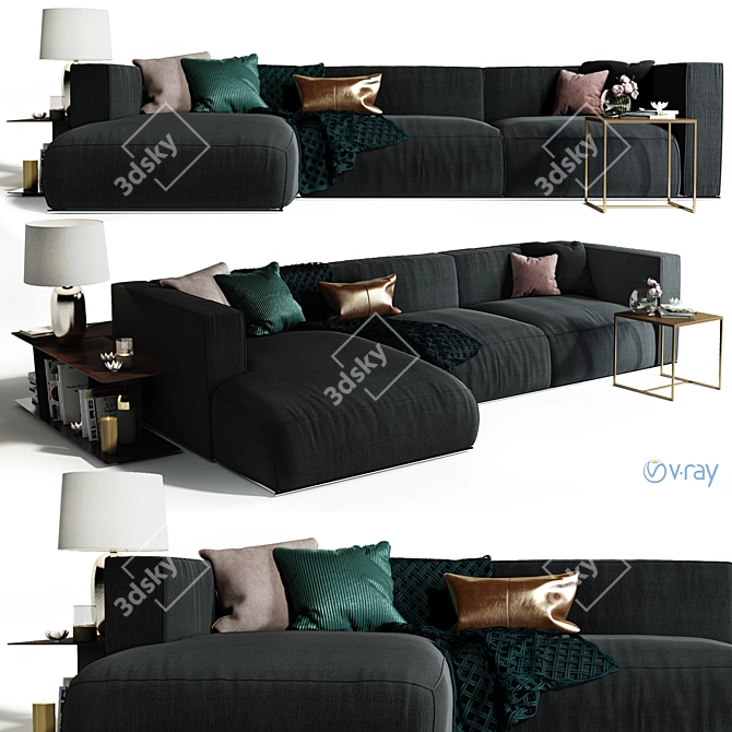 Contemporary Poliform SHANGAI Sofa 3D model image 1