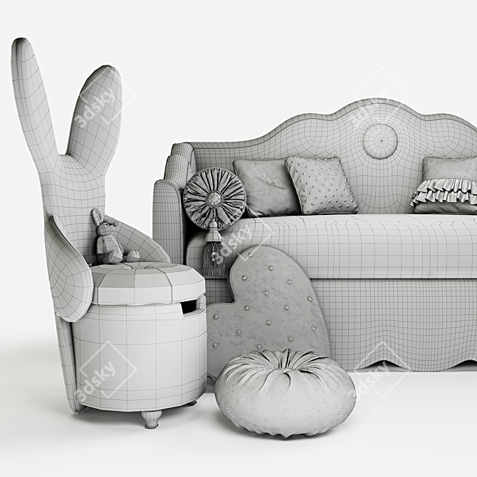 Elegant Design Set: Galla & Bunny 3D model image 3