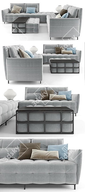 Elegant Gray Sofa Set: Poliform 3D model image 2