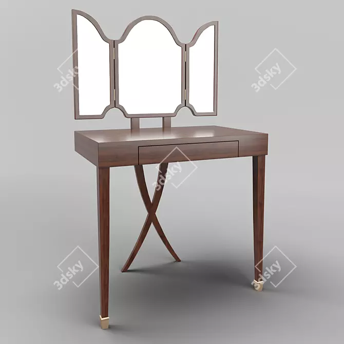 Elegant Mahogany Dressing Table 3D model image 1