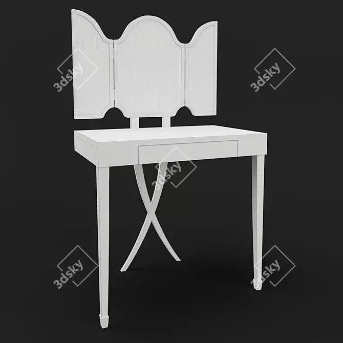 Elegant Mahogany Dressing Table 3D model image 2