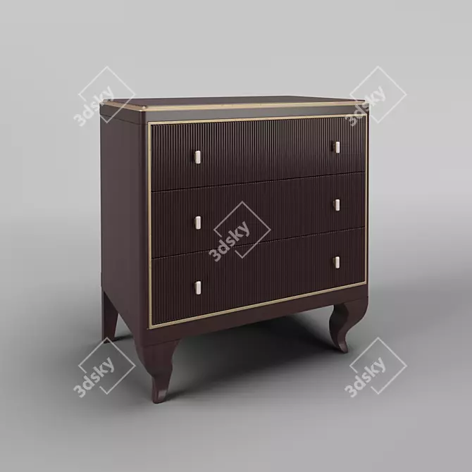 Elegant OM Cherry Bedside Table 3D model image 1