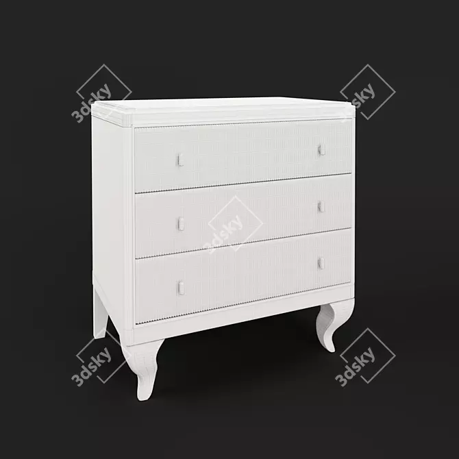 Elegant OM Cherry Bedside Table 3D model image 2