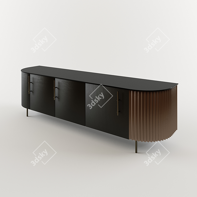 Sleek PLISSÉ Sideboard 3D model image 1