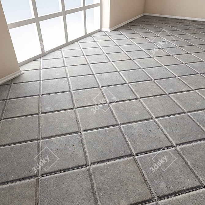 Seamless Paving Slabs: High Detail 3D model image 3