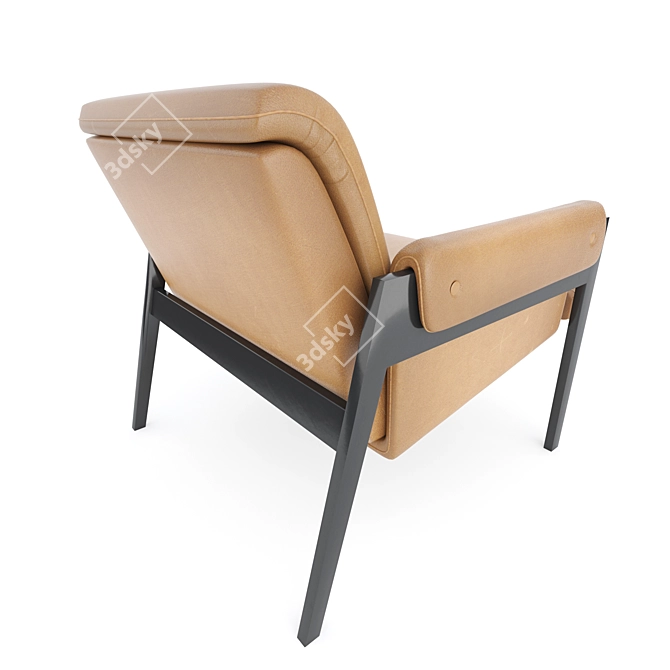 Brazilian Modernist Inspired Leather Chair 3D model image 3