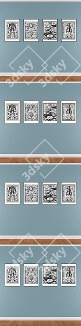 Artistic Wall Painting Set 451 3D model image 3