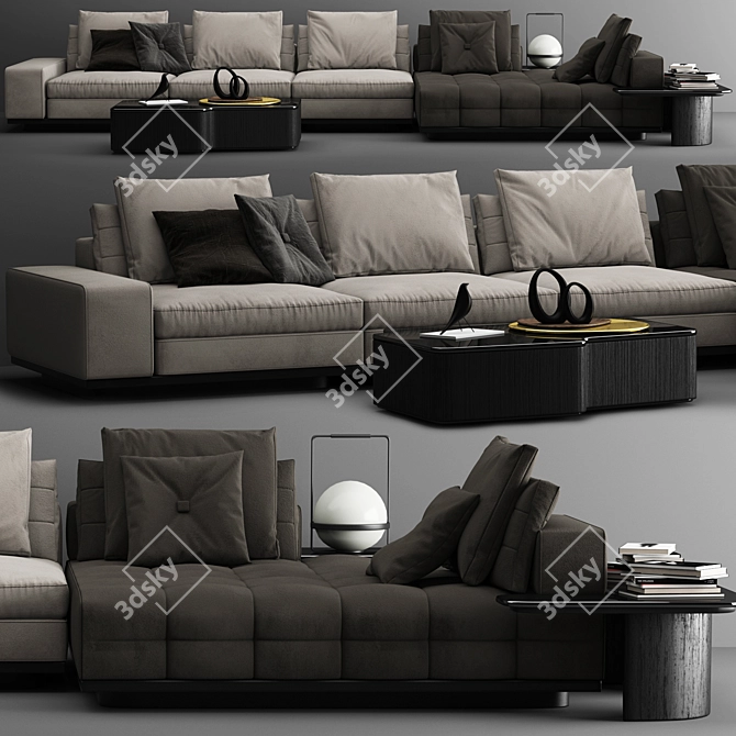 Minotti Lawrence C Modern Sofa 3D model image 1