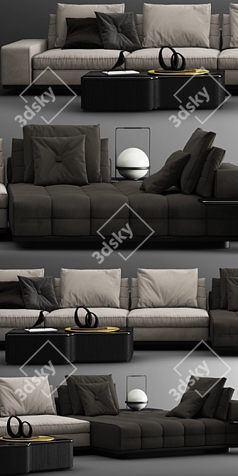 Minotti Lawrence C Modern Sofa 3D model image 2