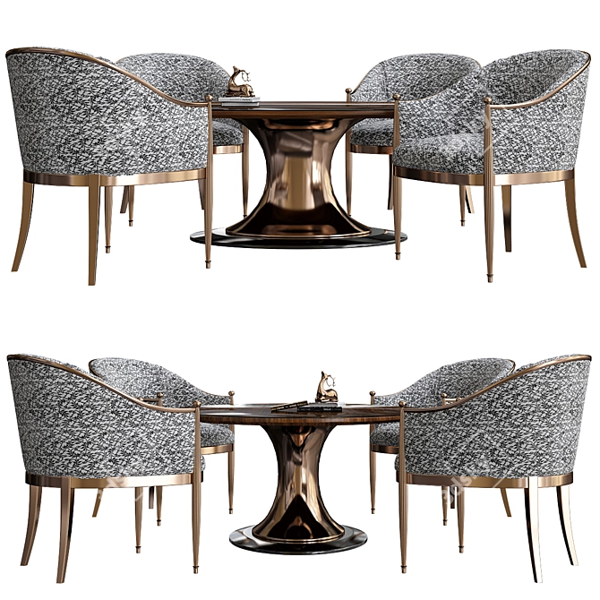 Italian Art Deco Dining Set 3D model image 1