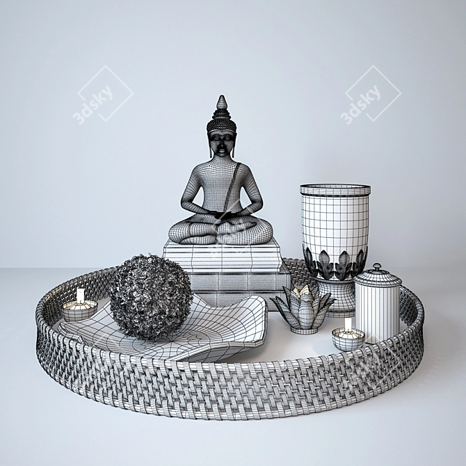 Exotic Asian Interior Set 3D model image 3