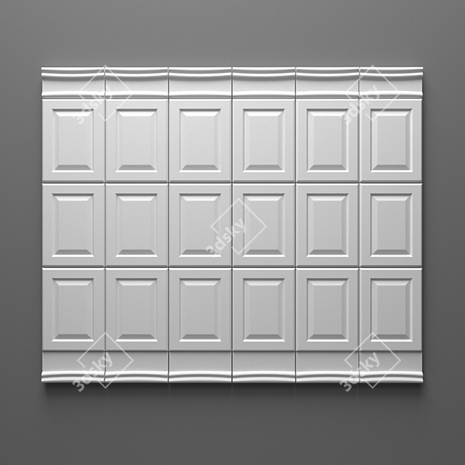 Classic Elegance: Pane+Long Border 3D model image 1