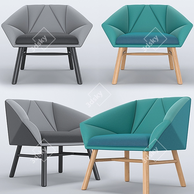 Scandinavian Style Facet Accent Chair 3D model image 1