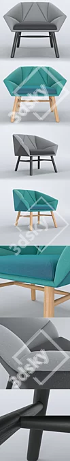 Scandinavian Style Facet Accent Chair 3D model image 2