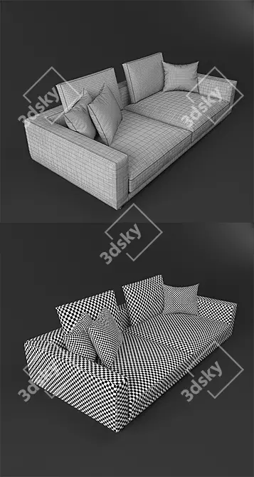 Flexform Detailed Sofa with Unwrapped UVW 3D model image 2