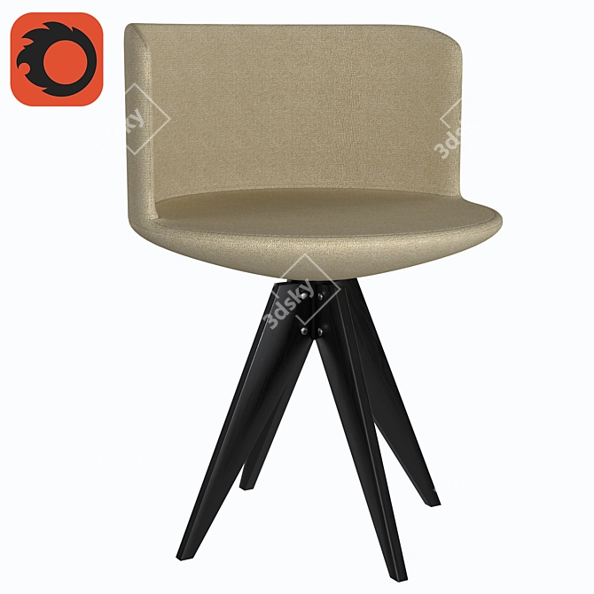 Michele George Swivel Chair 3D model image 1