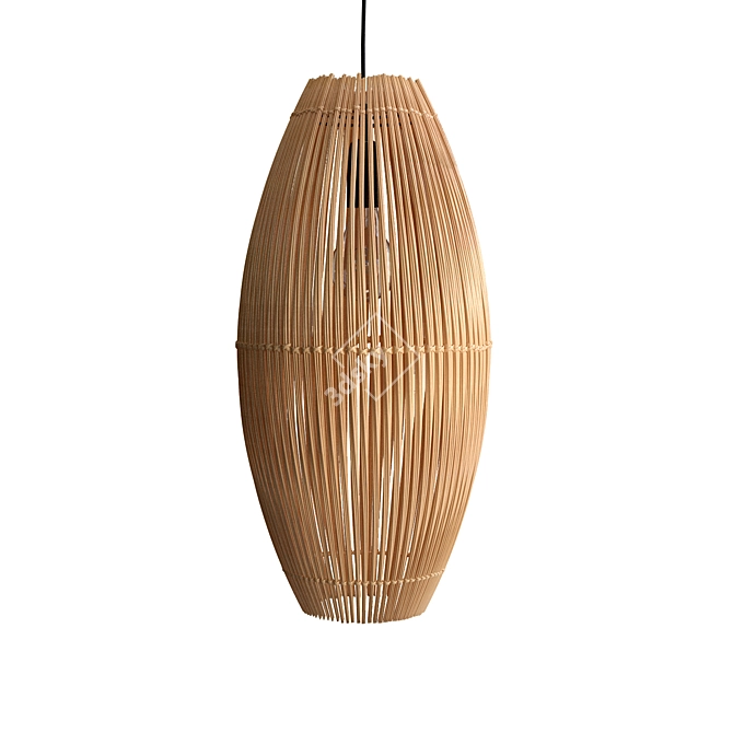 Bamboo Fishtrap Lamp 3D model image 1