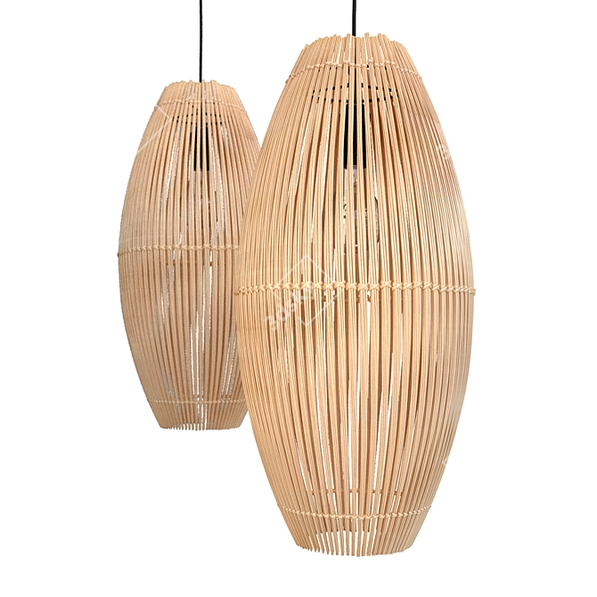 Bamboo Fishtrap Lamp 3D model image 2