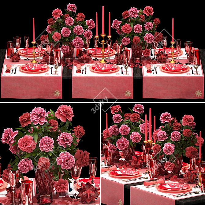 Festive Table Setting with ZARA HOME 3D model image 1