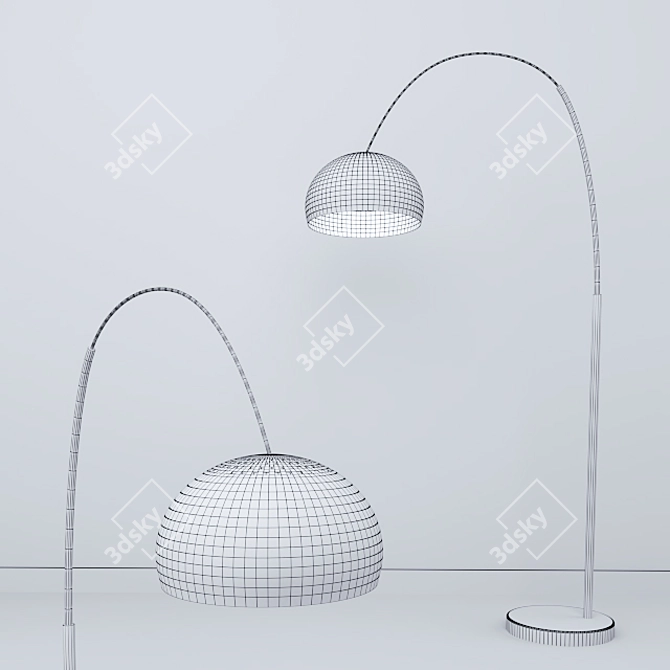 Elegant Copper Floor Lamp 3D model image 2