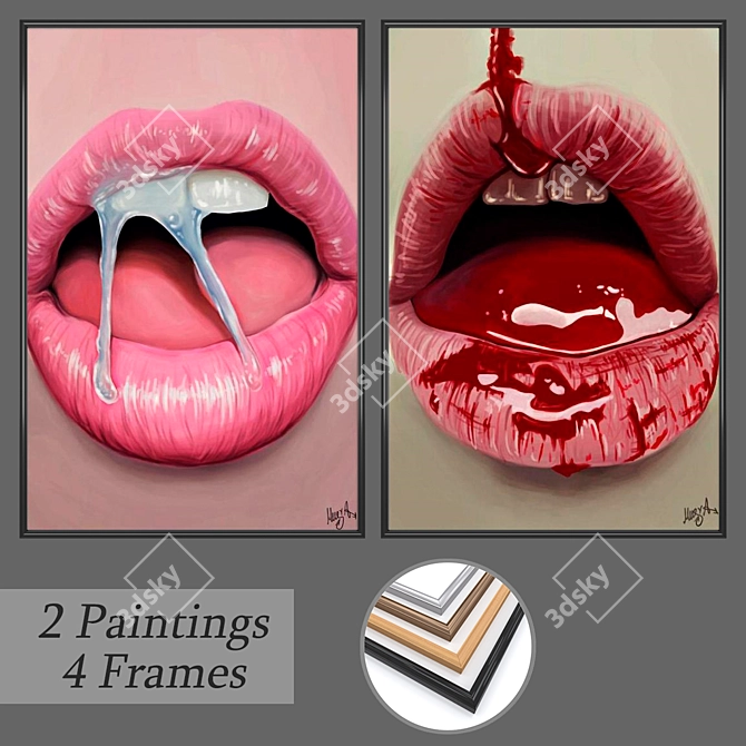 Elegant Wall Art Set 3D model image 1