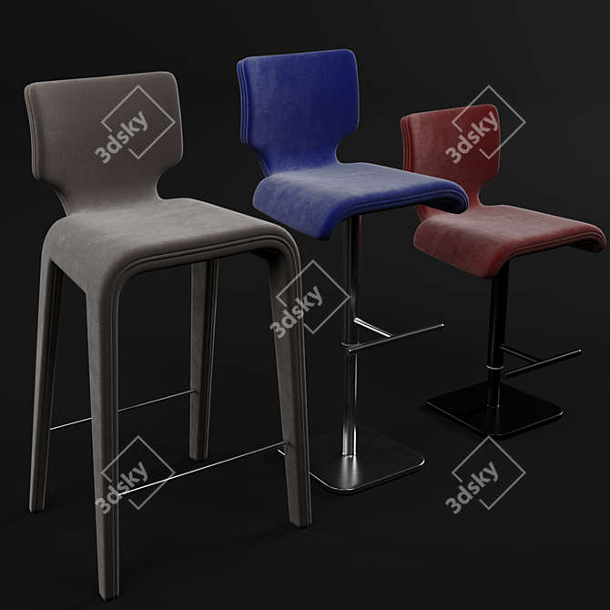 Sophisticated Chabada Stool: Modern Design 3D model image 1