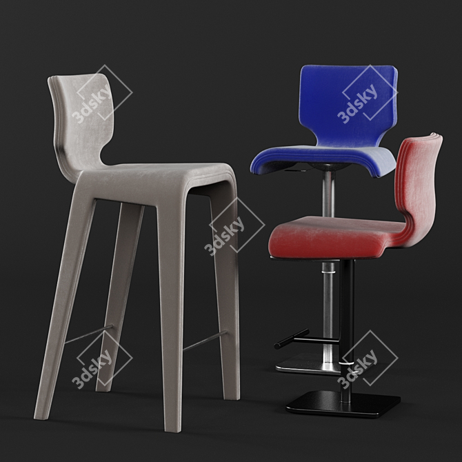 Sophisticated Chabada Stool: Modern Design 3D model image 2