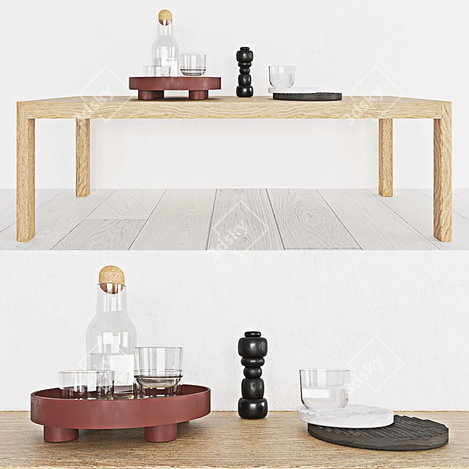 Modern Muuto Workshop Coffee Table in Oak Veneer 3D model image 1