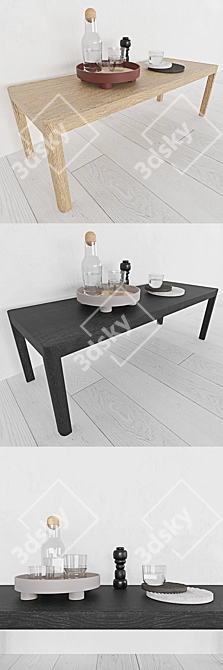 Modern Muuto Workshop Coffee Table in Oak Veneer 3D model image 2