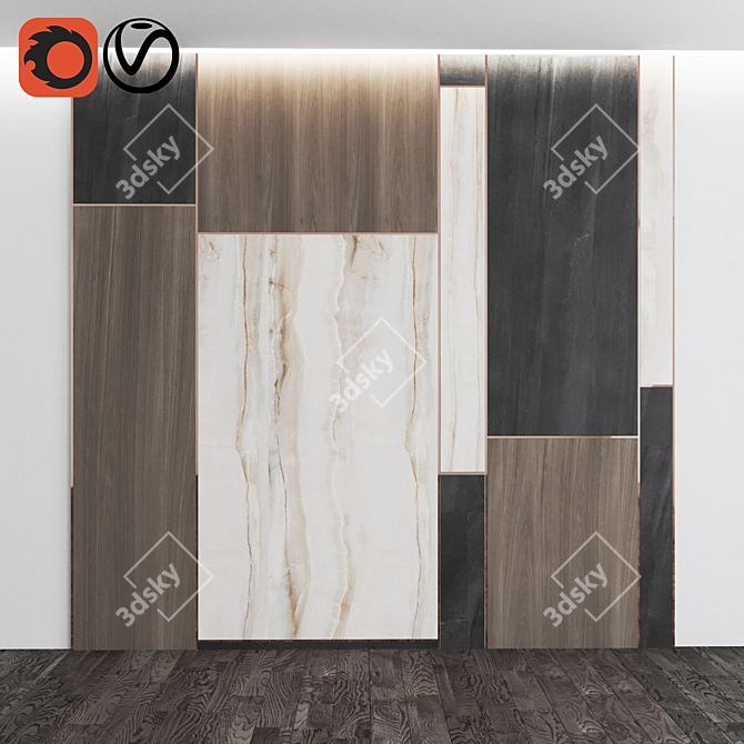 Marble Panel Wall Solution 3D model image 1