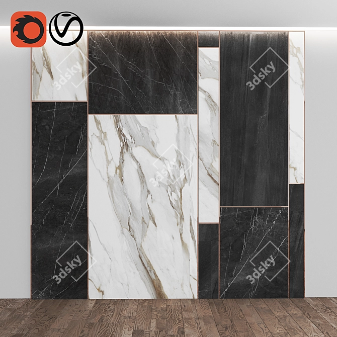 Title: Marble Panel Collection: Luxurious Wall Decor 3D model image 1