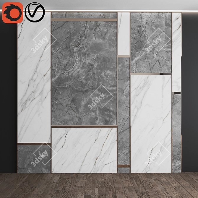 Marble Wall Panel Set 3D model image 1