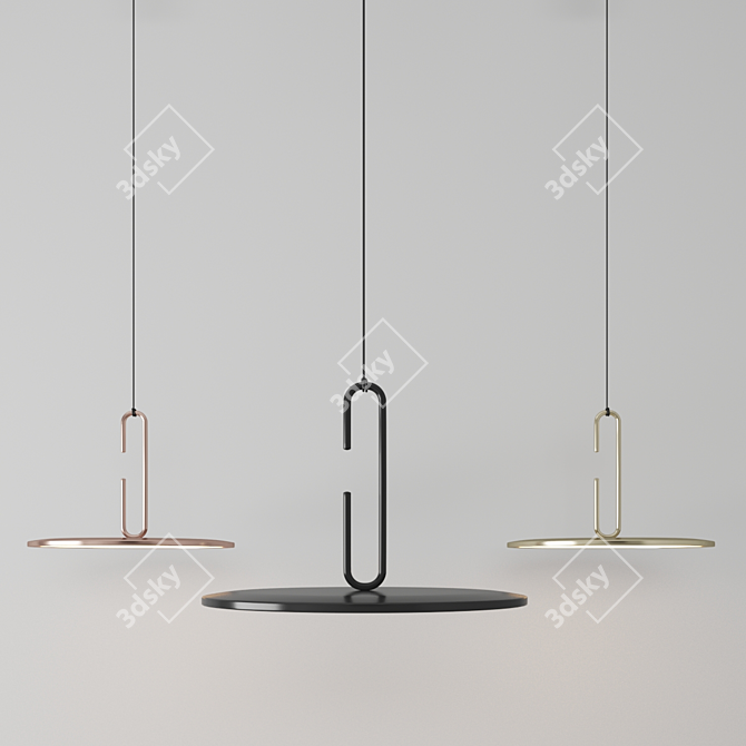 Elegant Clip Pendant Light 3D model image 2