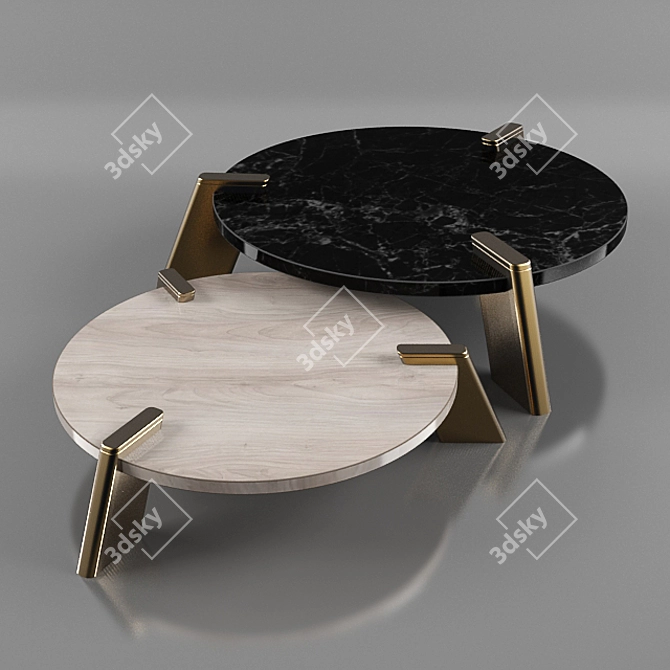 Elegant Round Imported Center Table 3D model image 1